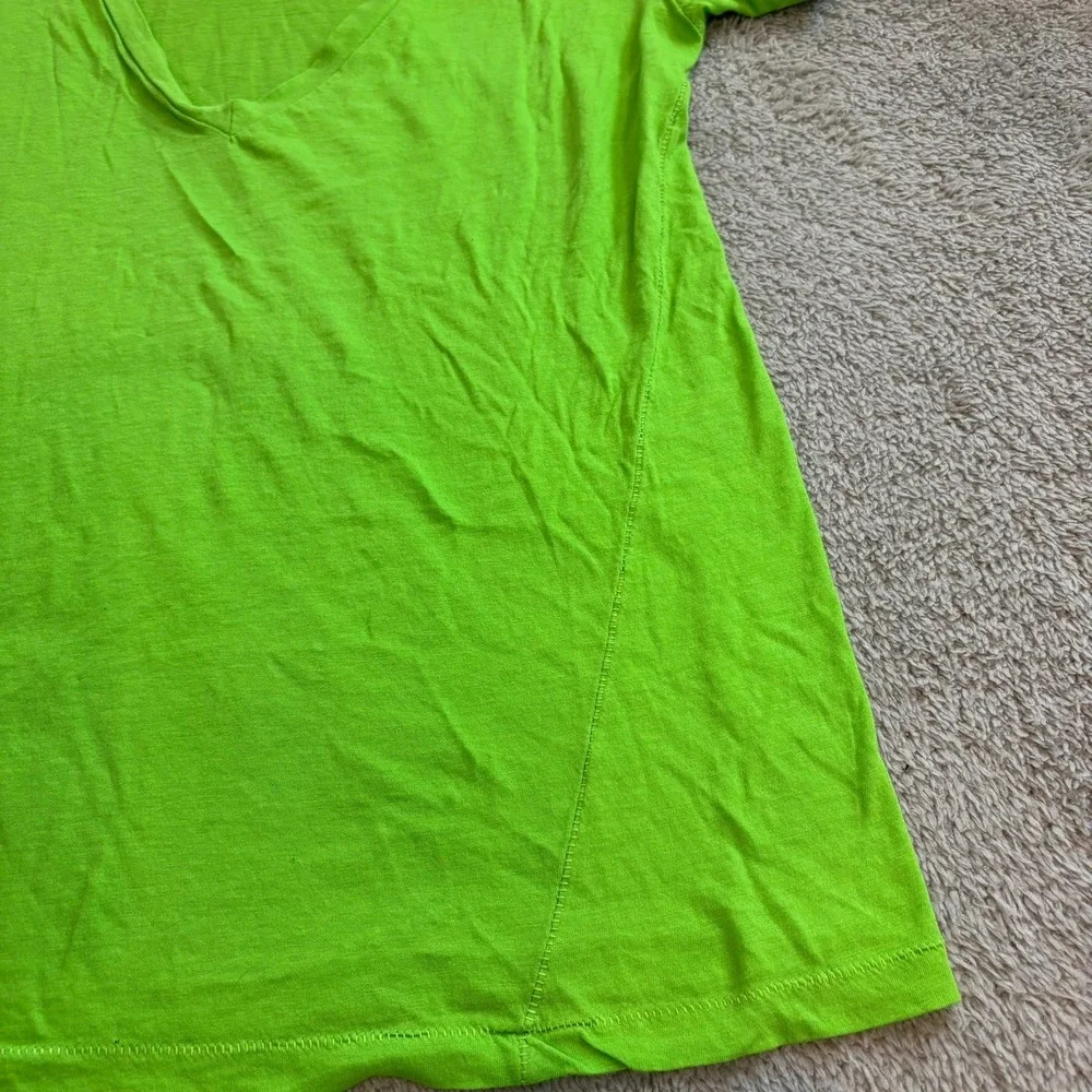 Loomstate Blank Womens XS Lime Green Organic Cotton V-Neck Short Sleeve T-Shirt‎